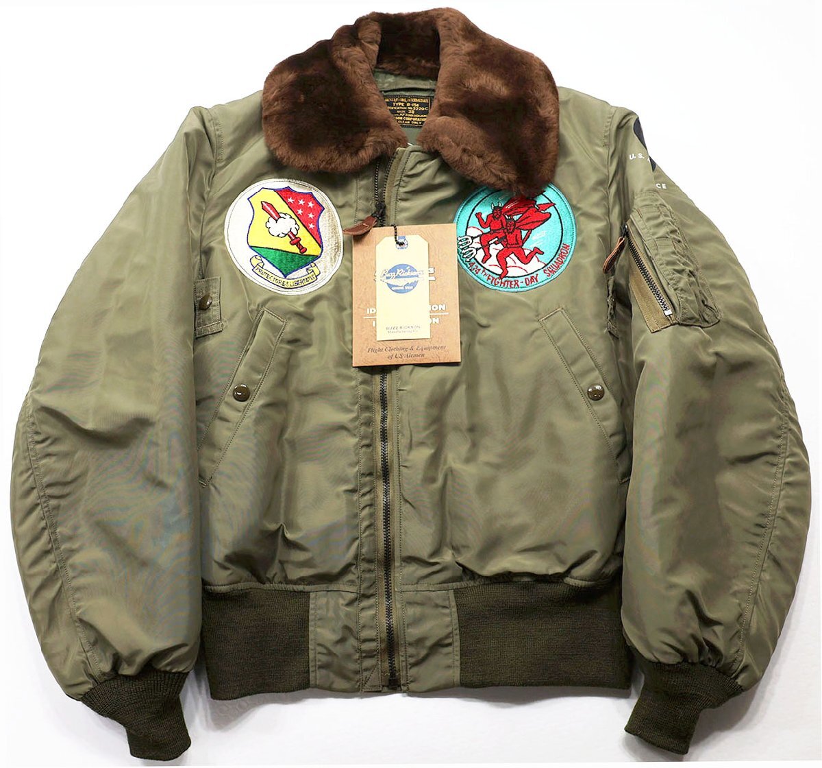 BUZZ RICKSON'S (バズリクソンズ) Type B-15B / 434th FTR. DAY SQ. - RED DEVILS - カスタム フライトジャケット BR15567 未使用品 38拍卖
