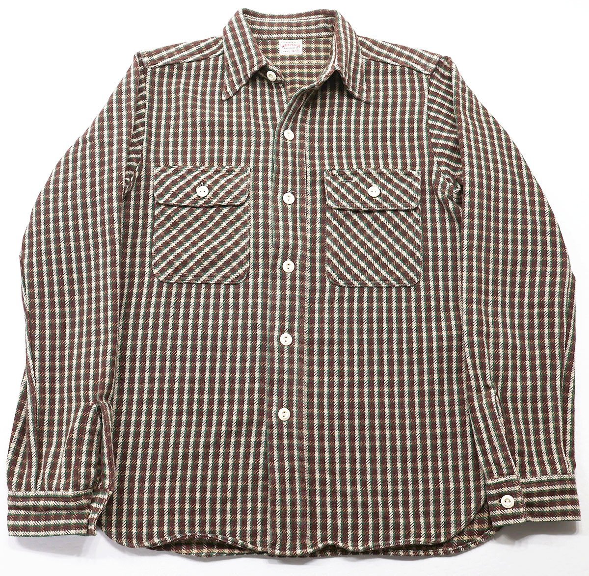 WAREHOUSE (ウエアハウス) Lot 3095 FLANNEL SHIRTS / フランネルシャツ A柄 美品 ブラウン size S拍卖