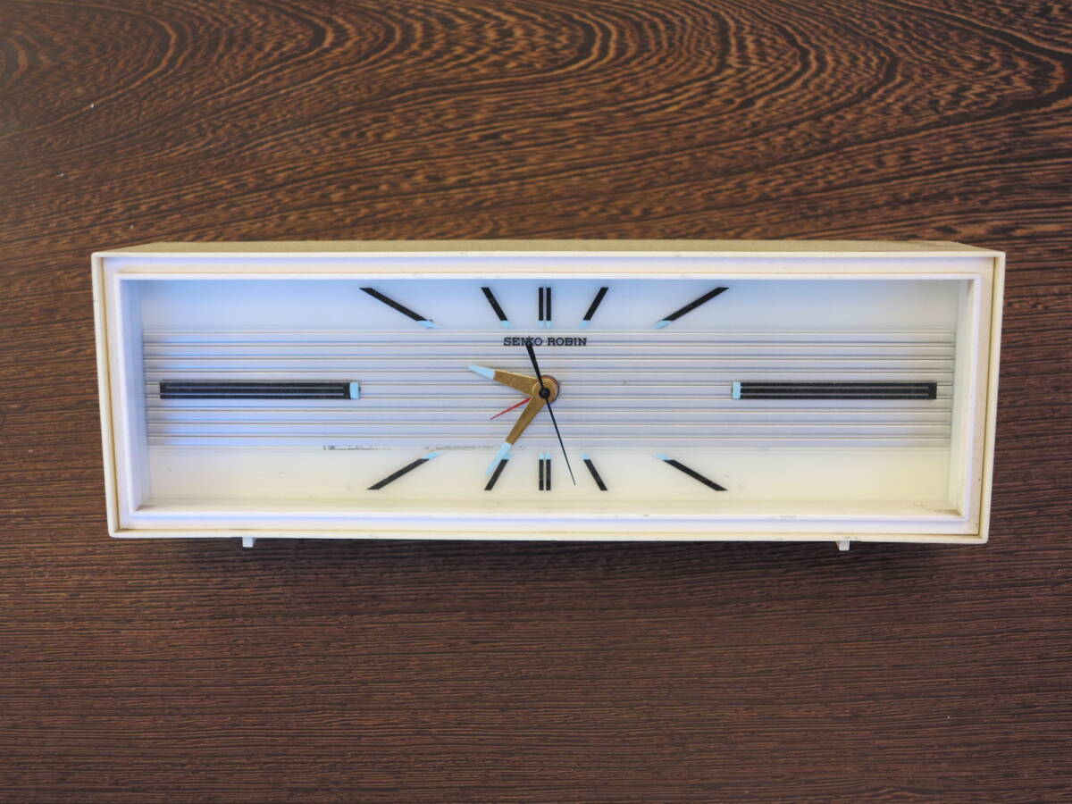 seiko robin 置時計 ゼンマイ式 ( 正面ガラスなし故障品 )拍卖
