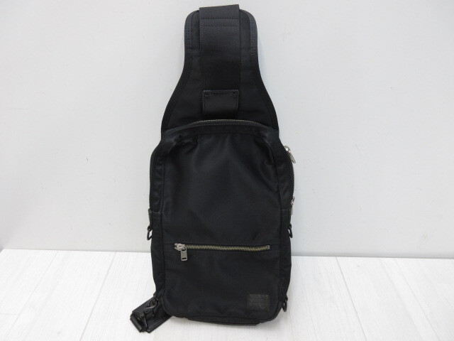 ブランド祭 バッグ祭 PORTER ポーター スリングショルダーバッグ 現状品 ナイロン ボディバッグ ブラック 拍卖