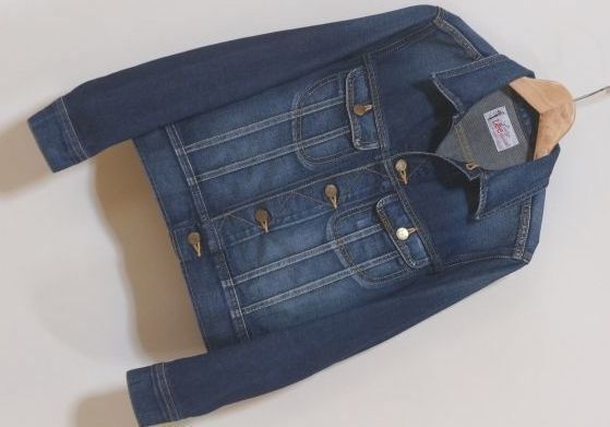 J548 即決 良品 Lee RIDERS レディー リー ライダース プレオーガニックコットン ユーズド加工 デニム ジャケット Gジャン S拍卖