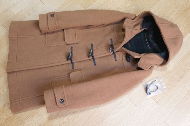 J541 即決 良品 英国製 ロンドントラディション Wフェイス ウールメルトン ダッフルコート 38 キャメル系 予備トグル付き拍卖