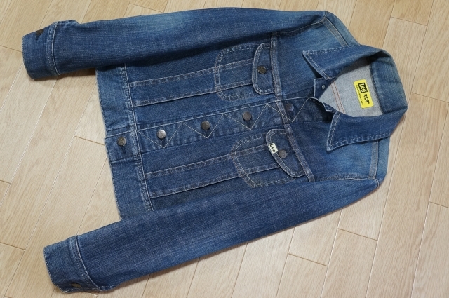 J551 即決 Lee RIDE リー ライダース ユーズド加工 ストレッチタイプ デニム ジャケット Gジャン S 154~162拍卖