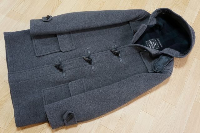 J554 即決 良品 英国製 Gloverall COLLECTION グローバーオール Wフェイス ウールメルトン ダッフルコート S チャコールグレー 拍卖