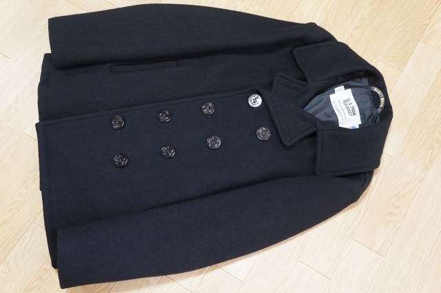 G729 即決 良品 USA製 Schott ショット 日本別注モデル 7118 24oz ウールメルトン Pコート ピーコート 38 黒拍卖