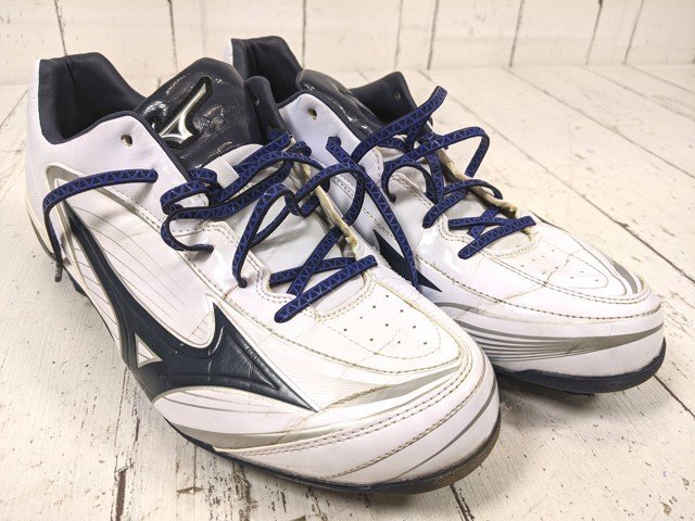 【9yt164】野球用スパイクシューズ ミズノ MIZUNO セレクトナイン SELECT 9 11GP172014 ホワイト×ネイビー サイズ:30.0㎝◆C38♪拍卖