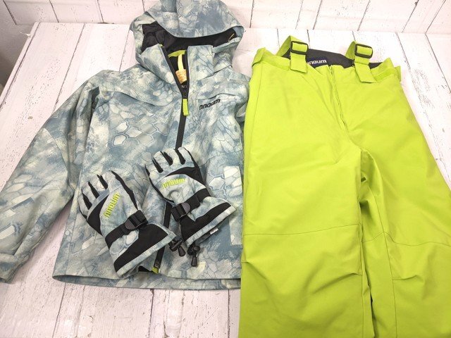 【10yt181】子供用スキーウエア上下セット nnoum ノアム ジャケット+パンツ+グローブ◆サイズ130㎝◆T2801♪拍卖