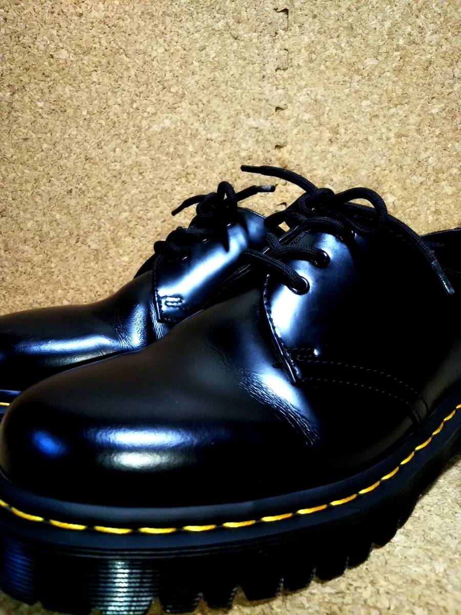 【Dr.MARTENS】ドクターマーチン 1461 ベックス 3ホールシューズ UK8(27cm )BEX 3EYE SHOE BLACK スムースレザー 厚底【良品】拍卖