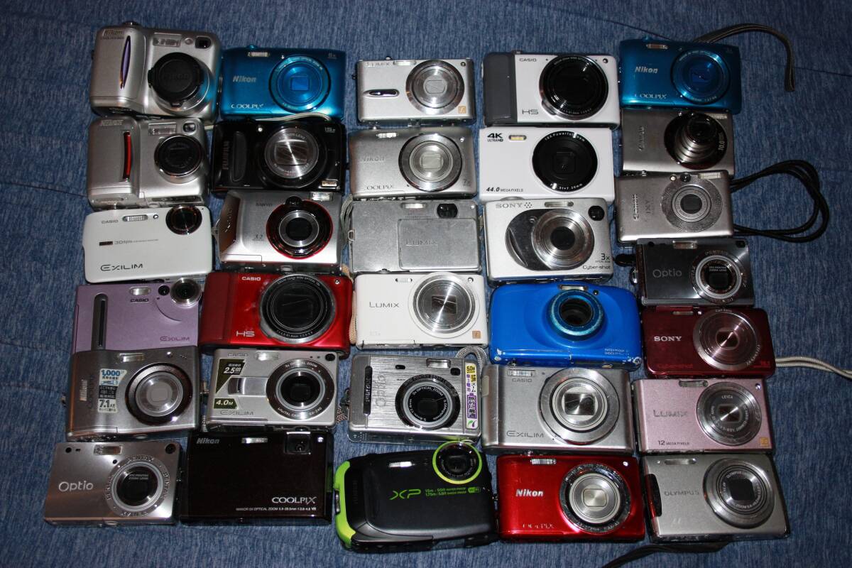 キャノン・ニコン・fujifilm・SONY、その他デジタルカメラ、ジャンク品31点。通電する物、取りあえずだったら撮影出来る物あります。拍卖
