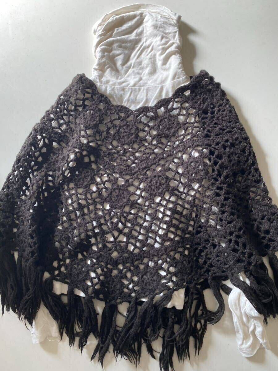 INGNI First 100サイズ セットアップ ポンチョ タートルネック 鍵編み コーデ お洒落拍卖