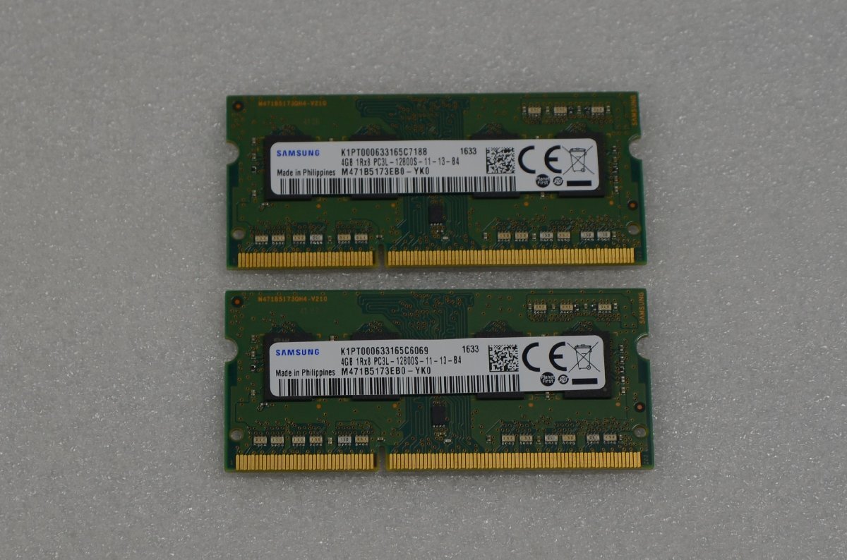 SAMSUNG 4GB PC3L-12800S メモリー 中古品×2枚   (750-7)拍卖