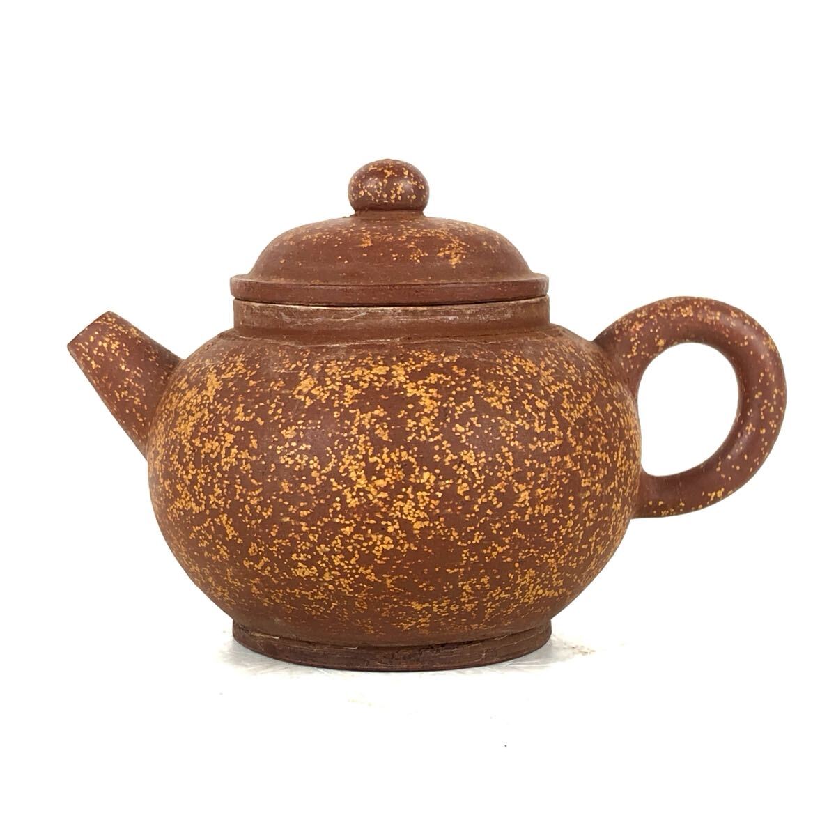 煎茶道具 唐物 梨皮 砲口 急須 茶壷 朱泥 紫砂 中国古玩 時代品 【1b10101/4 51】拍卖