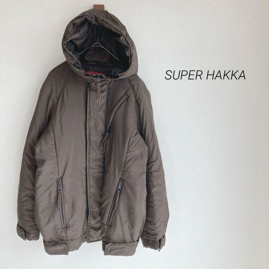 良品SUPER HAKKA ジャンパー M-L相当 軽量 ワンポイント刺繍 茶拍卖