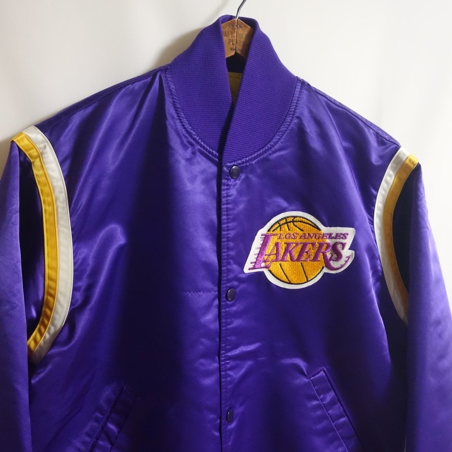 【90’s USA製 STARTER NBA「LAKERS」ナイロンスタジャン M】レーカーズ ジャケット ビンテージ拍卖