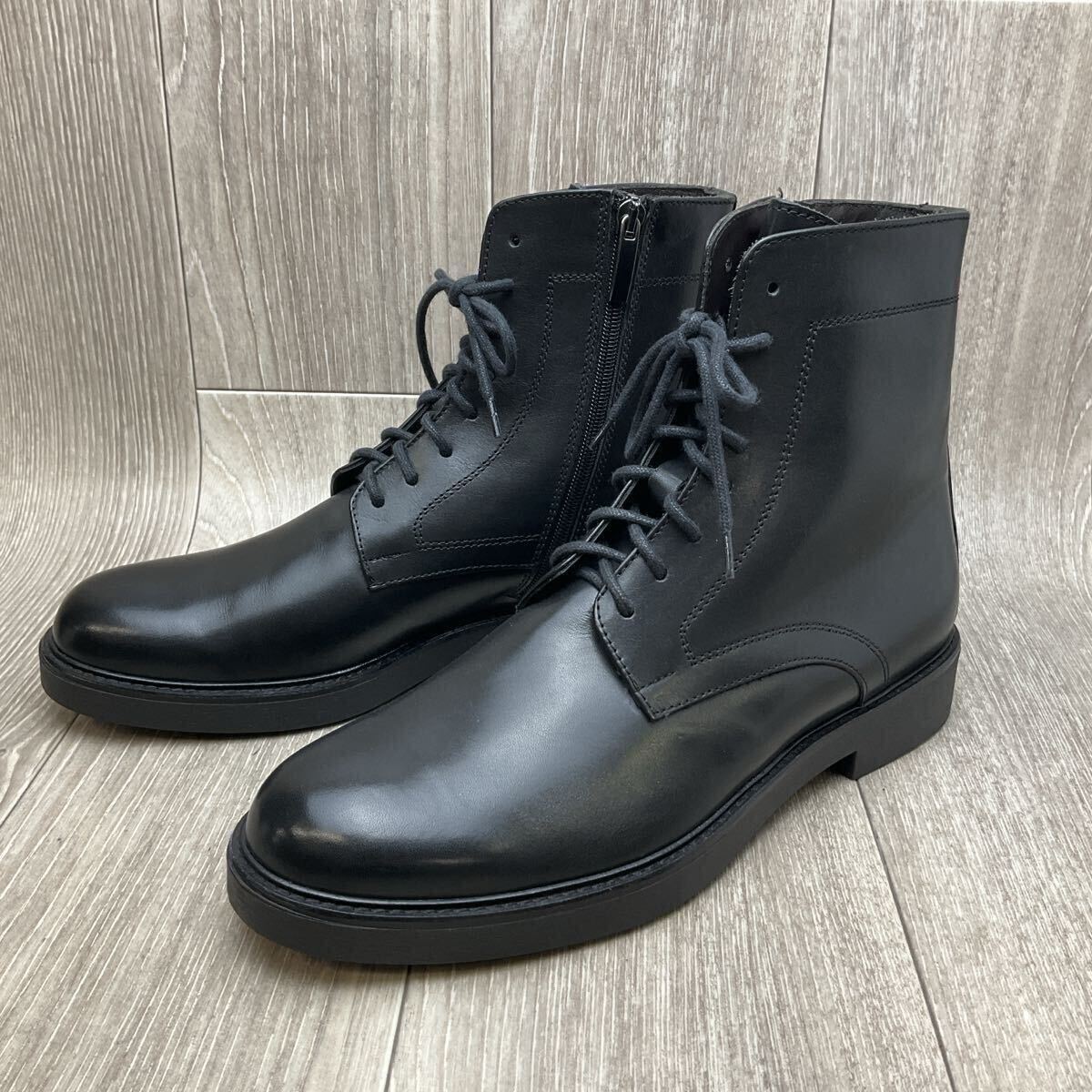 【アウトレット】Orobianco◆レースアップレザーブーツ◆ブラック◆サイズ42(26.0cm) 紳士革靴 牛革イタリア製 黒 ショートブーツ拍卖