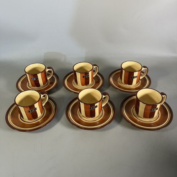 K2-410 カップアンドソーサー 6客まとめ コーヒーカップ 昭和レトロ モダン ビンテージ 未使用/展示品 長期保管品拍卖
