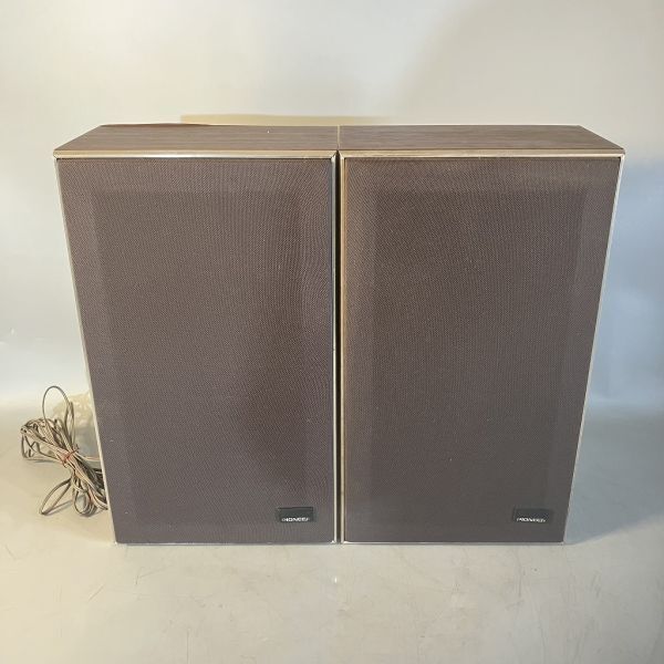 K2-464 パイオニア PIONEER ビンテージ スピーカーペア 昭和レトロ 木製合板ケース ジャンク品 左右各25/15/42.5㎝拍卖