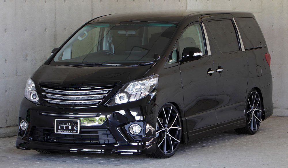 M'z SPEED 3点キット(マフラー1本出し用) 未塗装 FRP アルファードハイブリッド ATH20W H23.11~H26.12 SR MC後拍卖