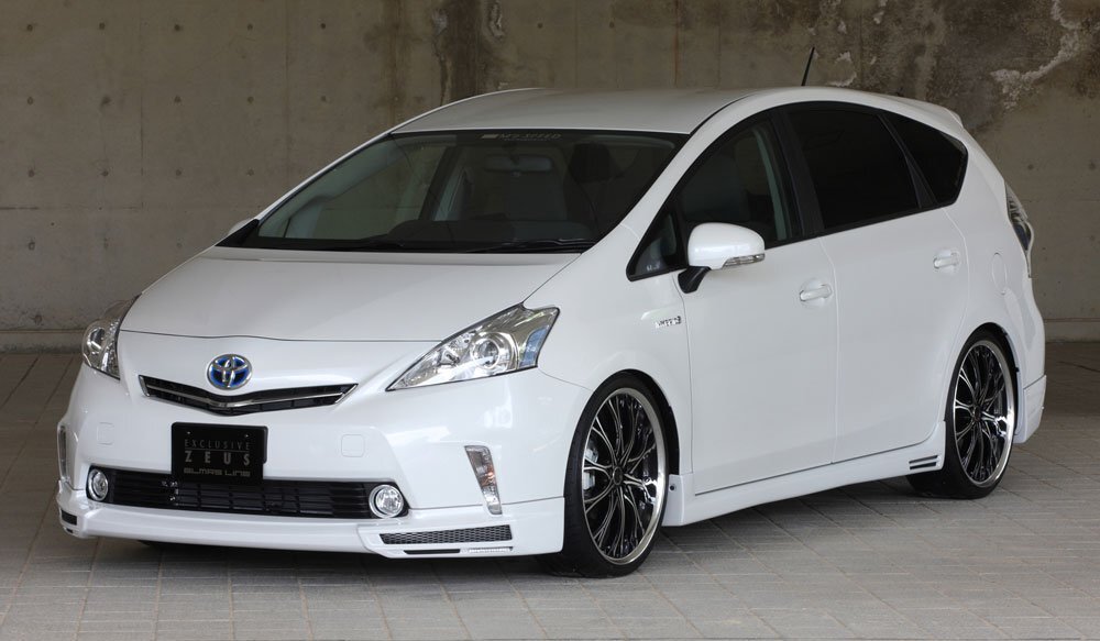 M'z SPEED 4点キット(マフラーレス用) ホワイトパールクリスタルシャイン (070) FRP プリウスα ZVW41W H23.5~H26.10 MC前拍卖