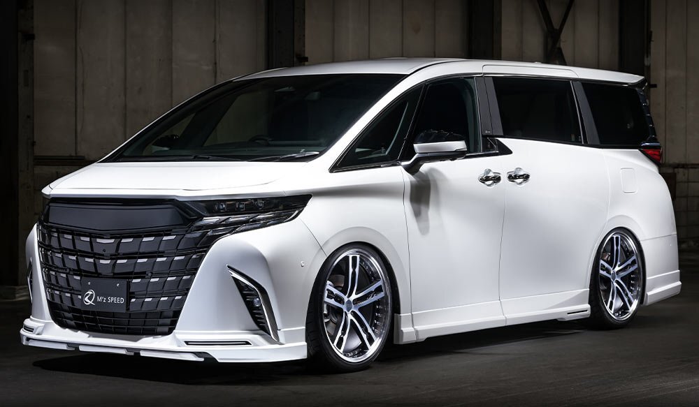 M'z SPEED 4点キット(マフラー4本出し用) つや消しブラック AES アルファード 40系 R5.6~ エグゼクティブラウンジ/Z 純正サイドモール無車拍卖