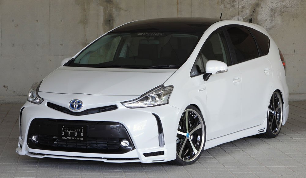 M'z SPEED 4点キット(マフラー4本出し用) 未塗装 FRP プリウスα ZVW40W ZVW41W H26.11~R3.3 MC後拍卖