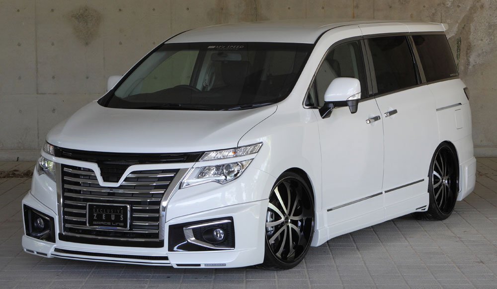 M'z SPEED 4点キット(マフラーレス用) ブリリアントホワイトパール (QAB) FRP エルグランド E52系 H26.4~R2.9 ハイウェイスター MC後拍卖