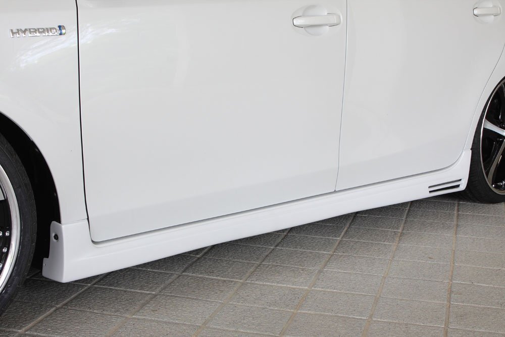 M'z SPEED サイドステップ ホワイトパールクリスタルシャイン (070) FRP プリウスα ZVW40W ZVW41W H26.11~R3.3 MC後拍卖