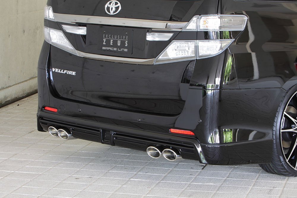 M'z SPEED リアアンダースポイラー(マフラー4本出し用) 未塗装 FRP ヴェルファイア DBA-ANH20W DBA-ANH25W H20.5~H23.10 2AZ-FE Z MC前拍卖