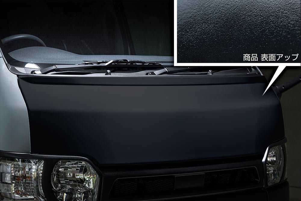 M'z SPEED エアロボンネット つや消しブラック AES ハイエースバン KDH201K KDH201V KDH206K KDH206V TRH200K TRH200V H25.12~拍卖