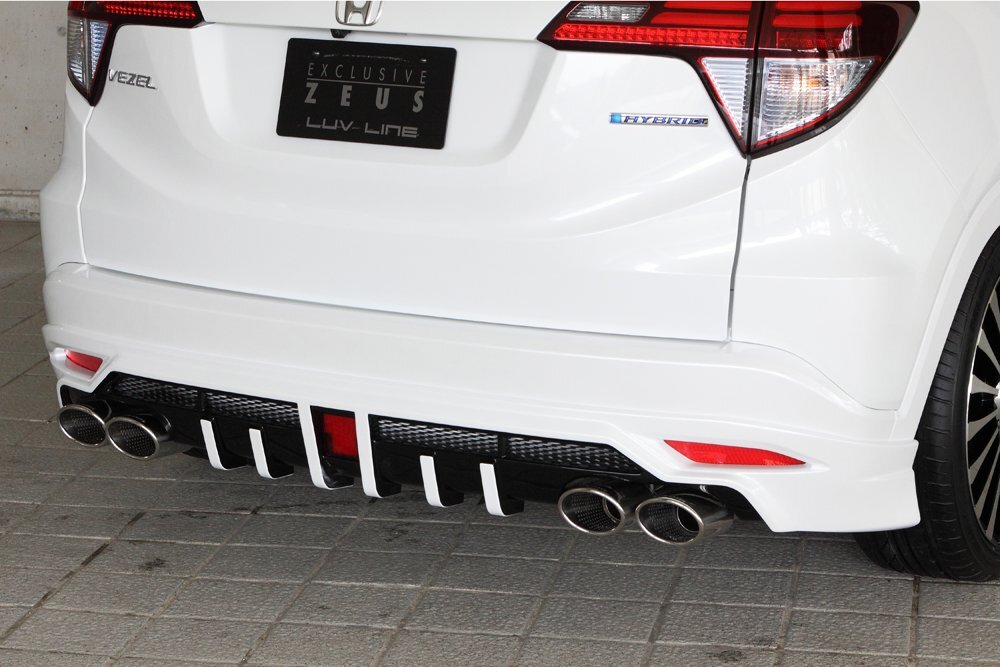 M'z SPEED リアアンダースポイラー クリスタルブラックパール (NH731P) FRP ヴェゼル RU1 RU2 RU3 RU4 H25.12~H30.1拍卖