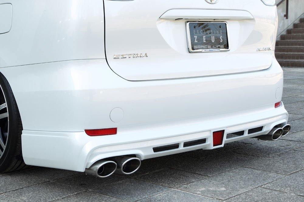 M'z SPEED リアアンダースポイラー(マフラー4本出し用) ブラック (202) FRP エスティマ DBA-ACR50W H20.12~H24.4 2AZ-FE アエラス拍卖