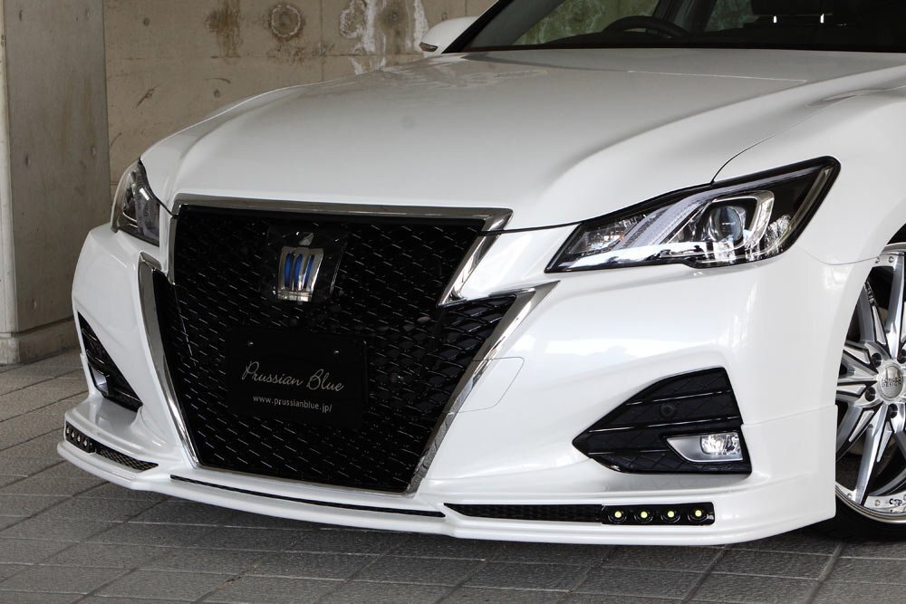 M'z SPEED フロントハーフスポイラー 塗り分け塗装 (062/202) FRP クラウン ARS210 GRS214 H27.10~H30.5 アスリート MC後拍卖