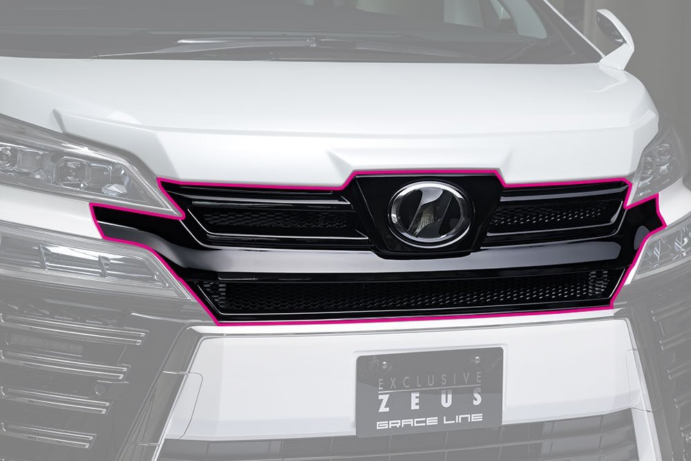 M'z SPEED フロントグリル ブラック (202) FRP ヴェルファイア 30系 H30.1~R5.5 ZG/Z/エグゼクティブラウンジZ MC後 カメラ有車拍卖