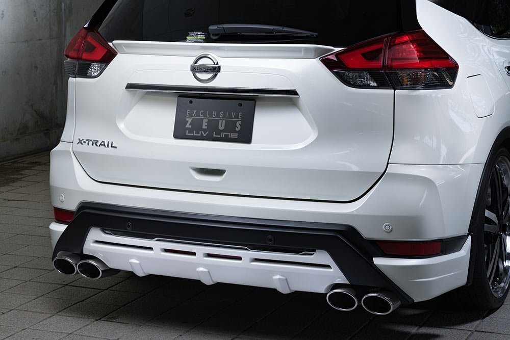 M'z SPEED リアアンダースポイラー ブリリアントホワイトパール (QAB) FRP エクストレイル T32系 H29.6~R2.9 20X/20S/ハイブリッド MC後拍卖