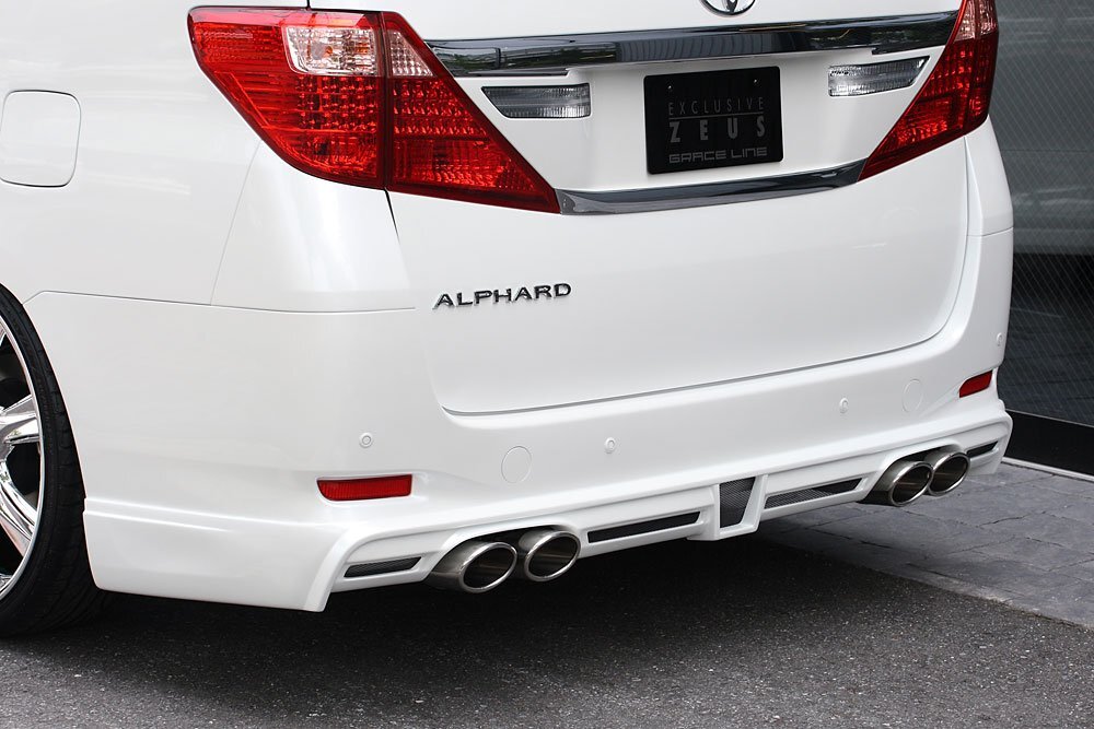 M'z SPEED リアアンダースポイラー(マフラー4本出し用) ホワイト (070) FRP アルファード 20系 H20.5~H23.10 2AZ-FE MC前拍卖