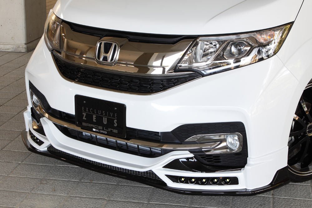 M'z SPEED フロントハーフスポイラー ブラック (NH812P) FRP ステップワゴンスパーダ RP3 RP4 H27.4~H29.8 MC前拍卖