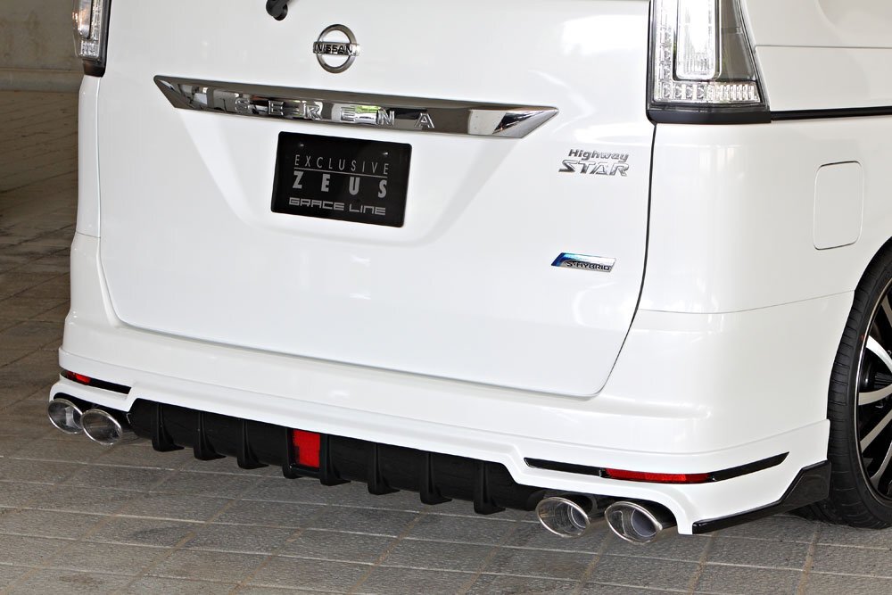 M'z SPEED リアアンダースポイラー(マフラー4本出し用) 未塗装 FRP セレナ FNC26 FNPC26 FPC26 HFC26 H25.12~H28.7 ハイウェイスター MC後拍卖