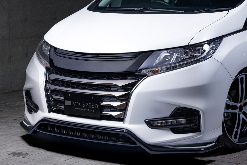 M'z SPEED フロントハーフスポイラー プラチナホワイトパール (NH883P) FRP オデッセイハイブリッド RC4 H29.11~R2.10 アブソルート MC後拍卖
