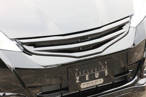 M'z SPEED フロントグリル クリスタルブラックパール (NH731P) FRP フィットハイブリッド GP1 H22.10~H25.8 MC後拍卖