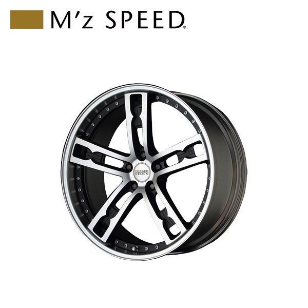 M'z SPEED FORGED DESIGN 555 20×8.5J PCD120 5H +38 マットブラック/ポリッシュ 20インチ 鍛造2ピースアルミホイール 1本拍卖