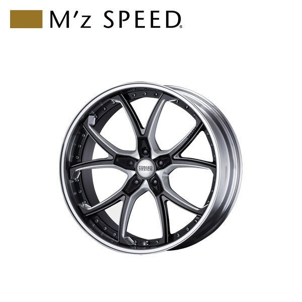 M'z SPEED FORGED DESIGN 333 22×10J PCD114.3 5H +21 マシニング/ブラック 22インチ 鍛造2ピースアルミホイール 1本拍卖