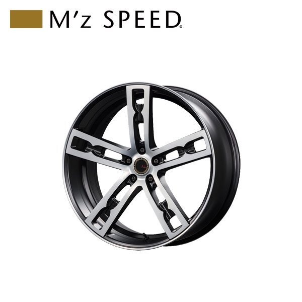M'z SPEED Julia 555 MONOBLOCK 18×7.0J PCD114.3 5H +50 マットブラック/ポリッシュ 18インチ 鋳造1ピースアルミホイール 1本拍卖