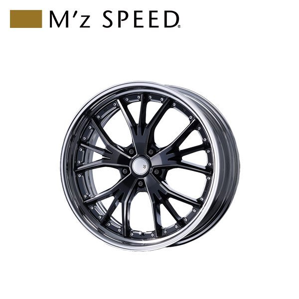 M'z SPEED JJ LAUNCHER 19×9.5J PCD114.3 5H +38 マシニング/ブラック 19インチ 鋳造2ピースアルミホイール 1本拍卖