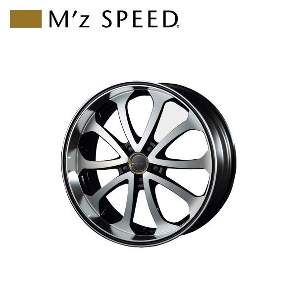 M'z SPEED juno Babel 19×8.0J PCD100 5H +48 ポリッシュ/ポリッシュ 19インチ 鋳造1ピースアルミホイール 1本拍卖