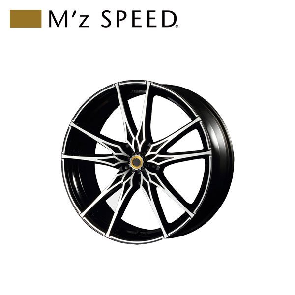 M'z SPEED juno rising 22×9.0J PCD114.3 5H +48 ブラック/ポリッシュ 22インチ 鋳造1ピースアルミホイール 1本拍卖