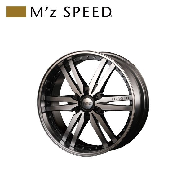 M'z SPEED FORGED DESIGN 859 22×8.0J PCD139.7 6H +31 ブラック/ポリッシュ 22インチ 鍛造2ピースアルミホイール 1本拍卖