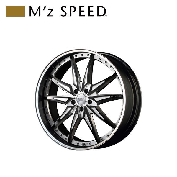 M'z SPEED FORGED DESIGN 773 22×10.5J PCD114.3 5H +25 ブラックアルマイト/ポリッシュ 22インチ 鍛造2ピースアルミホイール 1本拍卖