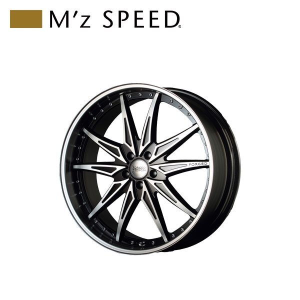 M'z SPEED FORGED DESIGN 773 22×9.5J PCD114.3 5H +51 ブラック/ポリッシュ 22インチ 鍛造2ピースアルミホイール 1本拍卖