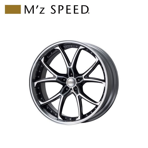 M'z SPEED FORGED DESIGN 333 22×10.5J PCD112 5H +40 ブラック/ポリッシュ 22インチ 鍛造2ピースアルミホイール 1本拍卖