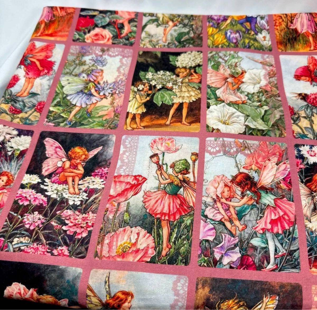 USAシーチング綿生地幅110cm×50cm.ピンク格.妖精拍卖